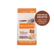 Sac de nourriture pour chien Nature's Variety Mini Adult avec viande de dinde désossée, céréales saines et étiquette de nouvelle recette en français.