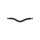Schwarzes Haustierhalsband mit wellenförmigem Design, verziert mit lila Strasssteinen entlang der Mitte.