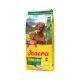 Josera Lachs & Reis Hundefutterbeutel für Mutter und Welpe, alle Größen, mit Bildern von zwei Hunden und Fischillustration.
