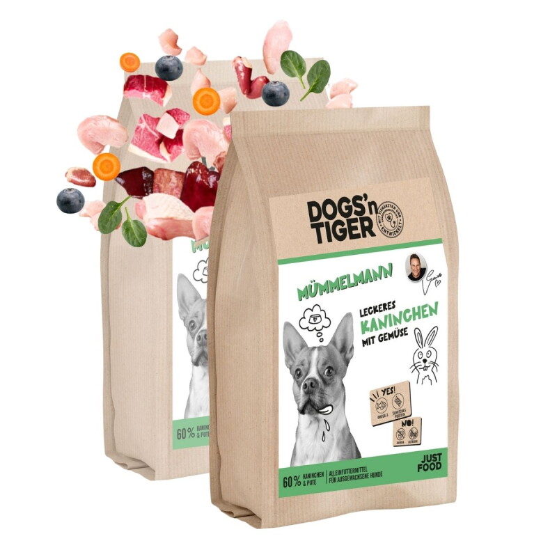 Dogs'n Tiger Adult Mümmelmann Kaninchen & Pute mit Gemüse 2x2 kg