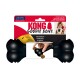 KONG Goodie Bone schwarzes Gummihundespielzeug in Verpackung, zeigt den Text "KONG Goodie Bone" und "Toughest Natural Rubber".