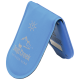 Blaues tragbares Haustier-Wassergefäß mit dem Logo "DogCreek OUTDOOR GEAR" und Bergdesign, ideal für Outdoor-Aktivitäten.