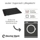 Schwarze, gesteppten Hundedecke mit der Aufschrift "sauber | hygienisch | pflegeleicht," maschinenwaschbar bis 95°C. Marke: Doctor Bark.