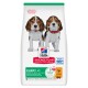 Hill's Science Plan puppy food bag with two beagle puppies; reads 'PUPPY <1', '5 Essential Benefits', 'with chicken'.