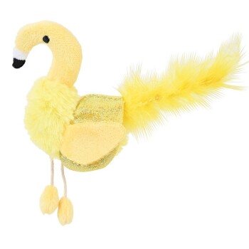 toy flamingo rustling film yellow
