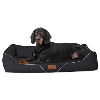 ® WILLIAM Couture - Orthopädisches Hundebett | Bequemes Hundesofa schwarz 1,1 m, 22 cm, 85 cm