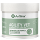 Behälter mit AniForte Agility Vet Gelenktabletten für Hunde, beschriftet mit '100% natürlich', 'Hergestellt in Deutschland' und 'Unterstützt die normale Gelenkfunktion.'