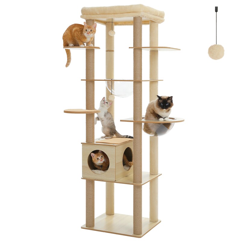 Pawz Road Holz Kratzbaum 180 cm für große Katzen
