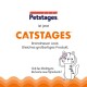 Logo von Petstages über dem Text "CATSTAGES" mit einer verspielten Katzenillustration, die einen neuen Look für dasselbe großartige Produkt ankündigt.