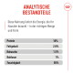 Futtermittel-Tafel: Analytische Bestandteile — Protein 10%, Fettgehalt 2,8%, Rohasche 1,5%, Rohfaser 1%, Feuchtigkeit 85%