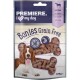 Premiere I Love My Dog Bonies Graanvrije hondensnacks, met een bruine hond en botvormige snacks in een verpakking van 175g.