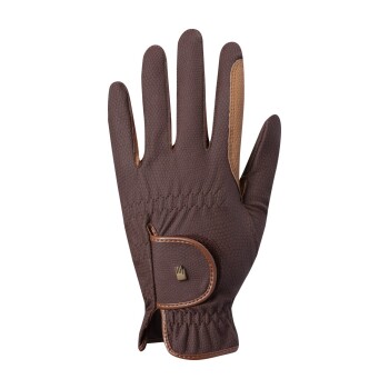 Braune Haustierpflege-Handschuh mit strukturiertem Oberflächen und einem Handgelenkband, das für eine einfache Handhabung und Komfort konzipiert ist.