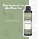 Flasche Alphazoo 100% kaltgepresstes Nachtkerzenöl mit deutschem Text auf grünem Hintergrund und Pfotenabdrücken.