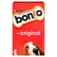 Box of Purina Bonio dog treats, featuring a cartoon bone logo and the text "the original," with a close-up of a dog's face.