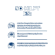 Blauer Hintergrund mit weißem Text: "SO HILFT ES:" gefolgt von drei Punkten zu den Vorteilen von Haustierfutter: Energiedichte, Geschmack und Immunsupport.
