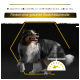 Ein glücklicher Australian Shepherd steht vor einem schwarzen Hintergrund, mit dem Text 'Fördert eine gesunde Gewichtskontrolle' und einem Waagensymbol.