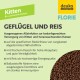 Verpackung für Kittenfutter mit 'Geflügel und Reis' und Details zu den ernährungsphysiologischen Vorteilen für wachsende Kätzchen, einschließlich frischem Fleisch und Reis.