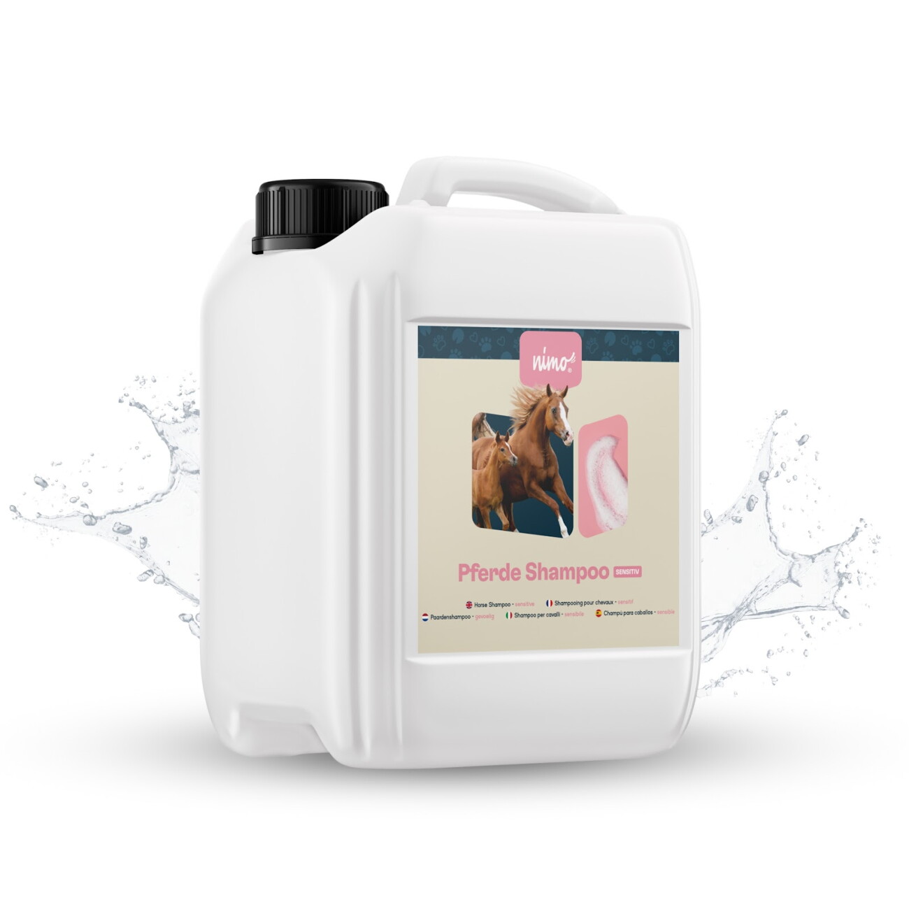 Nimo Weiß Pferde Shampoo Sensitiv - Ohne Duftstoffe & Ph-Neutral Für Alle Rassen - 2.5 L - Bild 2