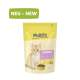 Un sac de nourriture pour chats MultiFit Junior mettant en avant un chaton orange joueur sur le devant, étiqueté "NEU - NEW" et "mit Huhn" (avec du poulet), 1 kg.