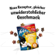 Felix Knabber Mix Katzenleckerlis, 330g Jumbo-Pack, mit einer verspielten schwarz-weißen Katze und Text über ein neues Rezept und Geschmack.