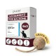 PiuPet-Box für Balkon-Katzennetz mit Aufschrift „KATZENNETZ FÜR BALKONE“ 6x3, Bewertung „SEHR GUT“ und „GRATIS BALL“ mit geflochtenem Spielball