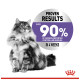 A fluffy cat sits proudly beside a circular graphic stating "PROVEN RESULTS" and "OVER 90% OF OWNERS REPORTED CONTROLLED BEGGING IN 4 WEEKS."