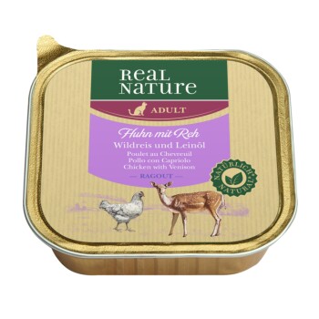 Adult 16 x 100 g Poulet chèvre riz sauvage huile de lin, Ragoût
