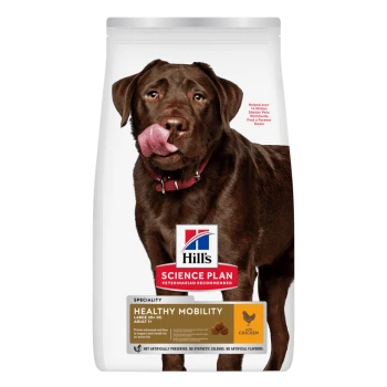 Hill's Science Plan Hundefuttersack mit braunem Labrador, 'Healthy Mobility' — mit Huhn, vom Tierarzt empfohlen.