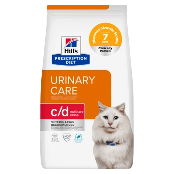 Hill's Prescription Diet Urinary Care c/d multicare stress Katzenfutterbeutel mit Badge 'Löst Struvitsteine in 7 Tagen auf'