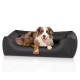 orthopädisches Hundebett Montana aus Kunstleder schwarz XL