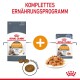 Royal Canin Hair & Skin Haustierfutterpackung mit Trockenfutter und Nassfutter, mit dem Text 'Komplettes Ernährungsprogramm' und 'Proven Results'.