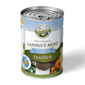 Hundefutter Nass mit Insekten für Welpen - Landgut-Menü Junior - 400g