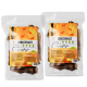 Zwei transparente Beutel mit Hundeleckerlis, beschriftet mit "Hirschhaut", mit Hirschgrafiken, jeder enthält 600g Snacks in Premiumqualität.