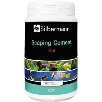 Behälter mit Silbermann Scaper's Cement in Schwarz, beschriftet mit "Scaper's Cement Schwarz", mit aquatischen Bildern und "Inhalt: 1200 g."
