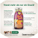 Lila SmoothieDog‑Flasche mit Aufschrift ‚Obstkorb‘ (Fruchtsnack für Hunde); Überschrift ‚Vieel mehr als nur ein Snack!‘ und ‚+30.000 zufriedene Kund:innen‘.