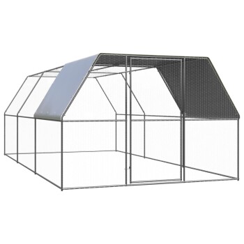 Hühnerkäfig mit Teilüberdachung 3 m, 6 m, 2 m