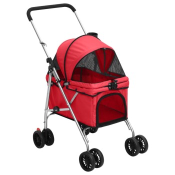 Hundewagen - Faltbar (76x50x100) rot