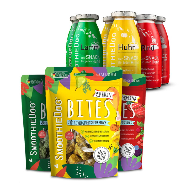 SmoothieDog Klassik 6x 250ml + Bites Klassik 3x 40g