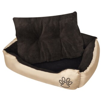 Hundebett beige und dunkelbraun 70 cm, 70 cm, 20 cm