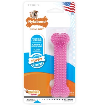 Chicken Puppy Pink Dental Bone - XSmall