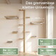 206 cm hoher Sisal-Kratzbaum mit Wandregalen und Hängematten. 'Das grenzenlose Kletter-Universum'; 2x Hängematten; 1x Kratzbaum; 3x Katzen-Treppen
