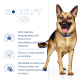 Deutscher Schäferhund steht neben deutschem Text, der Vorteile für das Darmmikrobiom, die Verdauung und die Reduzierung von Verdauungsproblemen beschreibt.