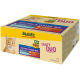 MultiFit Tasty Duo Katzenfutterkarton mit orangefarbener Katze und den Aufschriften 'Duo Fish & Classic Mix', 'Jelly' und 'Adult'.