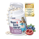 Behälter von GIGI Magen & Darm KOMFORT, ein natürliches Verdauungshilfsmittel für Haustiere, mit 60 Tabletten, die Blaubeeren und Granatapfel enthalten.