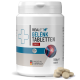 Behälter von REAVET Gelenk Tabletten Forte für Hunde, mit einem Deutschen Schäferhund auf dem Etikett, mit Tabletten davor.