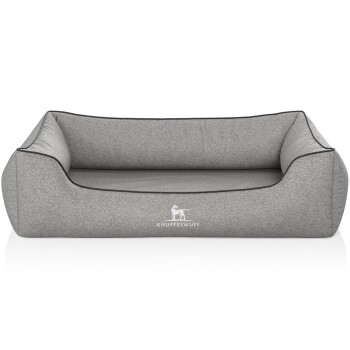 Orthopädisches Hundebett Amelie aus Velours mit Handwebcharakter grau XXL