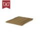 Braunes Haustierbett mit einem gesteppten Design, beschriftet mit einer Waschtemperatur von 95°F in einem roten Banner.