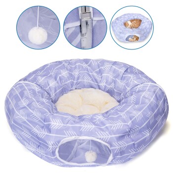 nobleza runder Katzentunnel aus Oxford-Stoff und Liegefläche nobleza runder Katzentunnel aus Oxford-Stoff und Liegefläche