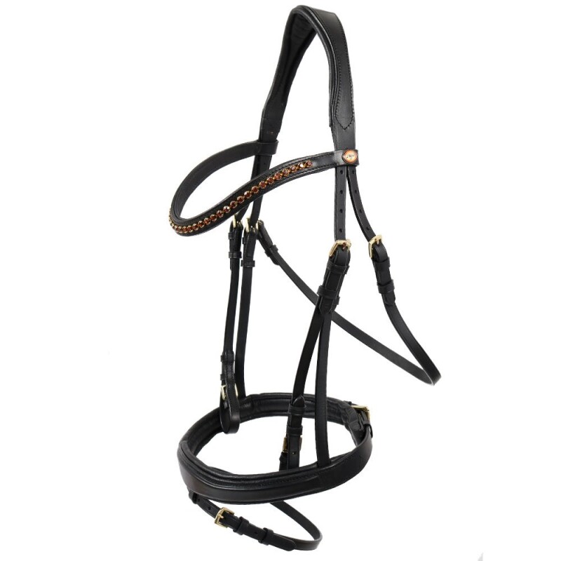 Hans Melzer Horse Equipment Hans Melzer Trense Hannover schwarz/messing Pony