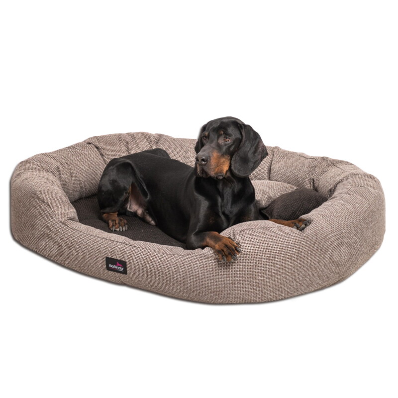 Tierlando BALOU - Orthopädisches Hundebett mit Visco Plus Matratze braun 1,1 m, 25 cm, 90 cm